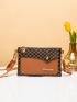 Mini Geo Graphic Flap Clutch Bag