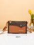 Mini Geo Graphic Flap Clutch Bag