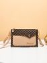 Mini Geo Graphic Flap Clutch Bag