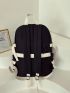 Pocket Detail Chain Decor Backpack