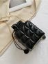 Mini Quilted Drawstring Bucket Bag