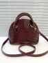 Crocodile Embossed Dome Bag