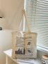 Newspaper Graphic Shopper Bag