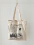 Newspaper Graphic Shopper Bag