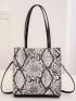 Mini Snakeskin Pattern Shoulder Bag