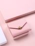 Metal Decor Fold Over Wallet