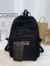 Letter Patch Large Capacity Backpack