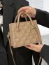 Mini Quilted Pattern Double Handle Square Bag