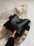 Snap Button Crossbody Bucket Bag