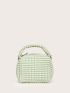 Plaid Pattern Satchel Bag