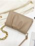 Ruched Decor Flap Square Bag
