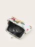 Kiss Lock Floral Graphic Coin Purse