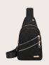 Mini Minimalist Quilted Earphone Hole Design Sling Bag