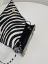 Mini Zebra Striped Top Handle Satchel Bag