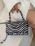Mini Zebra Striped Top Handle Satchel Bag