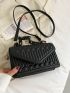 Textured Chain Decor Square Bag
