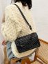Textured Chain Decor Square Bag