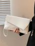Crocodile Embossed Flap Clutch Bag With Wristlet