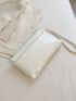 Crocodile Embossed Flap Clutch Bag With Wristlet