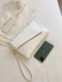 Crocodile Embossed Flap Clutch Bag With Wristlet