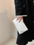 Crocodile Embossed Flap Clutch Bag With Wristlet