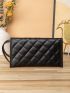 Quilted Embossed Flap Clutch Bag