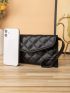 Quilted Embossed Flap Clutch Bag