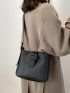 Buckle Decor Crossbody Bucket Bag