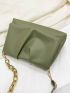 Ruched Decor Flap Square Bag