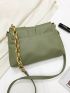 Ruched Decor Flap Square Bag