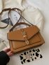 Minimalist Buckle Decor Satchel Bag