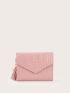 Crocodile Embossed Tassel Decor Small Wallet
