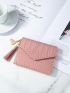 Crocodile Embossed Tassel Decor Small Wallet