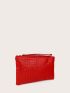 Croc Embossed Purse With Wristlet
