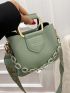 Mini Letter Graphic Chain Decor Bucket Bag