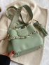 Mini Letter Graphic Chain Decor Bucket Bag