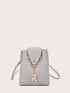 Metal Decor Textured Bucket Bag