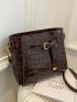 Crocodile Embossed Bucket Bag