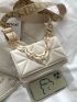 Mini Geometric Embossed Flap Chain Square Bag