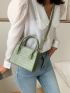 Croc Embossed Square Bag