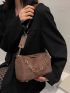 Mini Chain Decor Baguette Bag