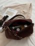 Mini Chain Decor Baguette Bag