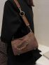 Mini Chain Decor Baguette Bag