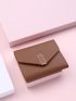 Metallic Decor Flap Small Wallet