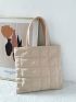 Minimalist Quilted Shoulder Tote Bag