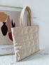 Minimalist Quilted Shoulder Tote Bag
