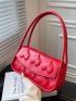 Heart Embossed Flap Saddle Bag