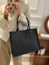 Crocodile Embossed Top Handle Bag