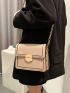 Minimalist Metal Lock Chain Square Bag