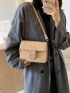 Mini Minimalist Buckle Decor Flap Shoulder Bag
